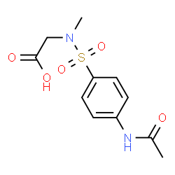 ChemSpider 2D Image | N-[(4-Acetamidophenyl)sulfonyl]-N-methylglycine | C11H14N2O5S