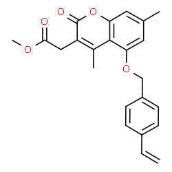 ChemSpider 2D Image | Methyl {4,7-dimethyl-2-oxo-5-[(4-vinylbenzyl)oxy]-2H-chromen-3-yl}acetate | C23H22O5