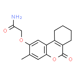 ChemSpider 2D Image | 2-[(3-Methyl-6-oxo-7,8,9,10-tetrahydro-6H-benzo[c]chromen-2-yl)oxy]acetamide | C16H17NO4