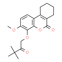 ChemSpider 2D Image | 4-(3,3-Dimethyl-2-oxobutoxy)-3-methoxy-7,8,9,10-tetrahydro-6H-benzo[c]chromen-6-one | C20H24O5
