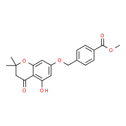 ChemSpider 2D Image | Methyl 4-{[(5-hydroxy-2,2-dimethyl-4-oxo-3,4-dihydro-2H-chromen-7-yl)oxy]methyl}benzoate | C20H20O6