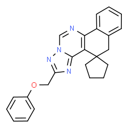 ChemSpider 2D Image | 2-(Phenoxymethyl)-5H-spiro[benzo[h][1,2,4]triazolo[1,5-c]quinazoline-4,1'-cyclopentane] | C24H22N4O