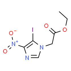 ChemSpider 2D Image | Ethyl (5-iodo-4-nitro-1H-imidazol-1-yl)acetate | C7H8IN3O4