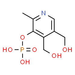 ChemSpider 2D Image | 4,5-Bis(hydroxymethyl)-2-methyl-3-pyridinyl dihydrogen phosphate | C8H12NO6P