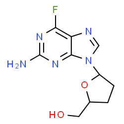 ChemSpider 2D Image | [5-(2-Amino-6-fluoro-9H-purin-9-yl)tetrahydro-2-furanyl]methanol | C10H12FN5O2
