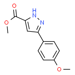 ChemSpider 2D Image | Methyl 3-(4-methoxyphenyl)-1H-pyrazole-5-carboxylate | C12H12N2O3