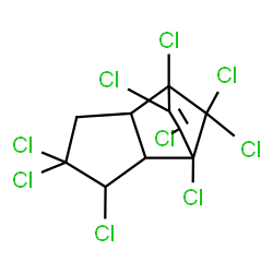 ChemSpider 2D Image | 1,3,4,4,7,8,9,10,10-Nonachlorotricyclo[5.2.1.0~2,6~]dec-8-ene | C10H5Cl9