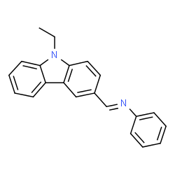 ChemSpider 2D Image | N-[(E)-(9-Ethyl-9H-carbazol-3-yl)methylene]aniline | C21H18N2