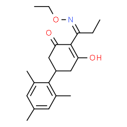 ChemSpider 2D Image | 2-(1-(Ethoxyimino)propyl)-3-hydroxy-5-mesitylcyclohex-2-enone | C20H27NO3