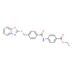 ChemSpider 2D Image | Ethyl 4-({4-[(1,3-benzoxazol-2-ylsulfanyl)methyl]benzoyl}amino)benzoate | C24H20N2O4S