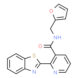 ChemSpider 2D Image | 2-(1,3-Benzothiazol-2-yl)-N-(2-furylmethyl)nicotinamide | C18H13N3O2S
