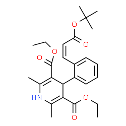 ChemSpider 2D Image | Diethyl 2,6-dimethyl-4-(2-{(1Z)-3-[(2-methyl-2-propanyl)oxy]-3-oxo-1-propen-1-yl}phenyl)-1,4-dihydro-3,5-pyridinedicarboxylate | C26H33NO6