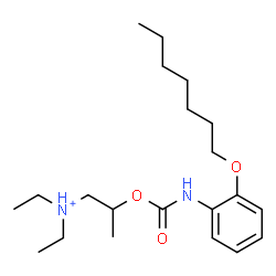 ChemSpider 2D Image | N,N-Diethyl-2-({[2-(heptyloxy)phenyl]carbamoyl}oxy)-1-propanaminium | C21H37N2O3