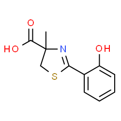 ChemSpider 2D Image | 2-(2-Hydroxyphenyl)-4-methyl-4,5-dihydro-1,3-thiazole-4-carboxylic acid | C11H11NO3S