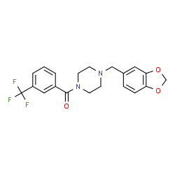 ChemSpider 2D Image | [4-(1,3-Benzodioxol-5-ylmethyl)-1-piperazinyl][3-(trifluoromethyl)phenyl]methanone | C20H19F3N2O3