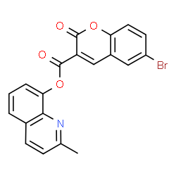 ChemSpider 2D Image | 2-Methyl-8-quinolinyl 6-bromo-2-oxo-2H-chromene-3-carboxylate | C20H12BrNO4