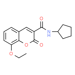 ChemSpider 2D Image | N-Cyclopentyl-8-ethoxy-2-oxo-2H-chromene-3-carboxamide | C17H19NO4