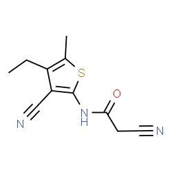 ChemSpider 2D Image | 2-Cyano-N-(3-cyano-4-ethyl-5-methyl-2-thienyl)acetamide | C11H11N3OS