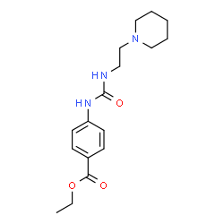 ChemSpider 2D Image | Ethyl 4-({[2-(1-piperidinyl)ethyl]carbamoyl}amino)benzoate | C17H25N3O3