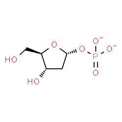ChemSpider 2D Image | 2-Deoxy-1-O-phosphonato-alpha-D-erythro-pentofuranose | C5H9O7P