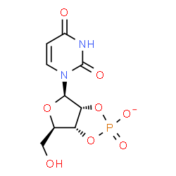 ChemSpider 2D Image | (3aR,4R,6R,6aR)-4-(2,4-Dioxo-3,4-dihydro-1(2H)-pyrimidinyl)-6-(hydroxymethyl)tetrahydrofuro[3,4-d][1,3,2]dioxaphosphol-2-olate 2-oxide | C9H10N2O8P
