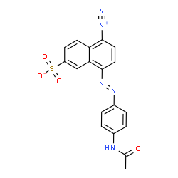 ChemSpider 2D Image | 8-[(E)-(4-Acetamidophenyl)diazenyl]-5-diazonio-2-naphthalenesulfonate | C18H13N5O4S