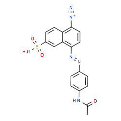 ChemSpider 2D Image | 4-[(E)-(4-Acetamidophenyl)diazenyl]-6-sulfo-1-naphthalenediazonium | C18H14N5O4S