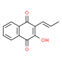 ChemSpider 2D Image | 2-Hydroxy-3-[(1E)-1-propen-1-yl]-1,4-naphthoquinone | C13H10O3