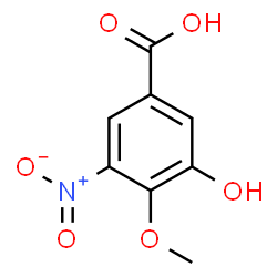ChemSpider 2D Image | 3-Hydroxy-4-methoxy-5-nitrobenzoic acid | C8H7NO6