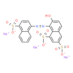 ChemSpider 2D Image | Trisodium 7-hydroxy-8-[(4-sulfonato-1-naphthyl)diazenyl]-1,3-naphthalenedisulfonate | C20H11N2Na3O10S3