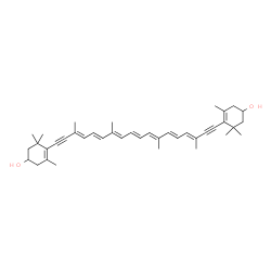 ChemSpider 2D Image | 7,7',8,8'-Tetradehydro-beta,beta-carotene-3,3'-diol | C40H52O2