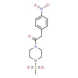 ChemSpider 2D Image | 1-[4-(Methylsulfonyl)-1-piperazinyl]-2-(4-nitrophenyl)ethanone | C13H17N3O5S