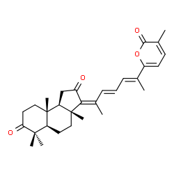ChemSpider 2D Image | 3,12-dioxomalabarica-pentaen-22,26-olide | C30H38O4