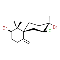 ChemSpider 2D Image | (2R,6S,9S)-2,9-Dibromo-8-chloro-1,1,9-trimethyl-5-methylenespiro[5.5]undecane | C15H23Br2Cl
