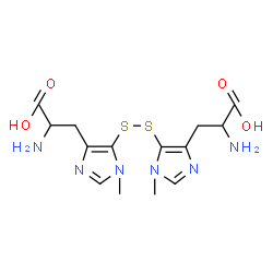 ChemSpider 2D Image | 3,3'-[Disulfanediylbis(1-methyl-1H-imidazole-5,4-diyl)]bis(2-aminopropanoic acid) | C14H20N6O4S2
