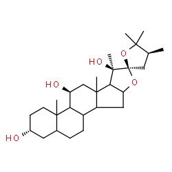 ChemSpider 2D Image | (3alpha,8xi,9xi,10xi,11beta,13xi,14xi,16xi,17xi,22R,24S)-24-Methyl-22,25-epoxyfurostan-3,11,20-triol | C28H46O5