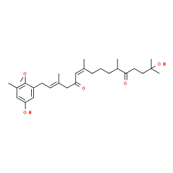 ChemSpider 2D Image | (2E,6Z)-15-Hydroxy-1-(5-hydroxy-2-methoxy-3-methylphenyl)-3,7,11,15-tetramethyl-2,6-hexadecadiene-5,12-dione | C28H42O5