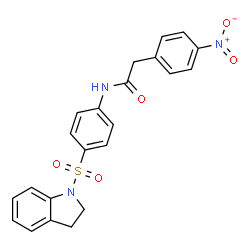 ChemSpider 2D Image | N-[4-(2,3-Dihydro-1H-indol-1-ylsulfonyl)phenyl]-2-(4-nitrophenyl)acetamide | C22H19N3O5S