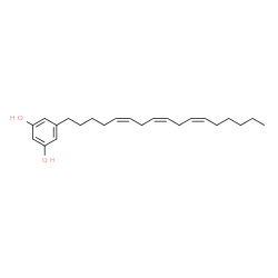 ChemSpider 2D Image | 5-[(5Z,8Z,11Z)-5,8,11-Heptadecatrien-1-yl]-1,3-benzenediol | C23H34O2