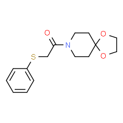 ChemSpider 2D Image | 1-(1,4-Dioxa-8-azaspiro[4.5]dec-8-yl)-2-(phenylsulfanyl)ethanone | C15H19NO3S