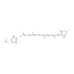 ChemSpider 2D Image | 3,5'-Dihydroxy-6',7'-didehydro-5,5',6,6'-tetrahydro-5,6-epoxy-beta,beta-caroten-3'-yl acetate | C42H58O5