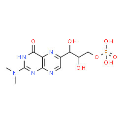 ChemSpider 2D Image | 3-[2-(Dimethylamino)-4-oxo-1,4-dihydro-6-pteridinyl]-2,3-dihydroxypropyl dihydrogen phosphate | C11H16N5O7P