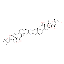 ChemSpider 2D Image | (1'S,2S,2'S,3R,3a'S,4b'R,5S,6a'S,9a'S,9b'S,11'R,11a'R,11b'S,12'S,14a'S,15b'R,17a'S,20a'S,20b'S,22'R,22a'R,22b'R)-5,22a'-Bis(hydroxymethyl)-1',4'',5,5'',5'',9a',11a',12',20a'-nonamethyl-1',3a',4,4'',4b
',5,5',5'',6',6a',7',9',9a',9b',10',11',11a',14a',15b',16',17',17a',18',20',20a',20b',21',22',22a',22b'-triacontahydro-3H,3''H-dispiro[furan-2,13'-bisfuro[3'',2'':3',4']cyclopenta[1',2':5,6]naphtho[1,
2-b:1',2'-i]phenazine-2',2''-furan]-3,11',11 | C55H78N2O10
