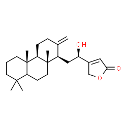 ChemSpider 2D Image | 4-{(1R)-1-Hydroxy-2-[(5xi,14beta)-8-methyl-13-methylenepodocarpan-14-yl]ethyl}-2(5H)-furanone | C25H38O3