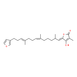 ChemSpider 2D Image | (5Z)-5-[(6Z,10E)-13-(3-Furyl)-2,6,10-trimethyl-6,10-tridecadien-1-ylidene]-4-hydroxy-3-methyl-2(5H)-furanone | C25H34O4