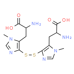 ChemSpider 2D Image | 3,3'-[Disulfanediylbis(1-methyl-1H-imidazole-4,5-diyl)]bis(2-aminopropanoic acid) | C14H20N6O4S2