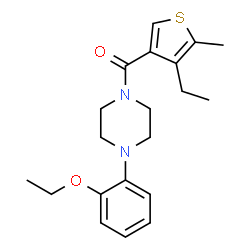 ChemSpider 2D Image | [4-(2-Ethoxyphenyl)-1-piperazinyl](4-ethyl-5-methyl-3-thienyl)methanone | C20H26N2O2S