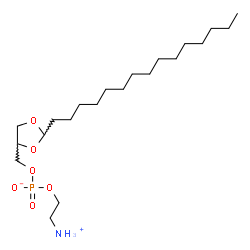 ChemSpider 2D Image | 2-Ammonioethyl (2-pentadecyl-1,3-dioxolan-4-yl)methyl phosphate | C21H44NO6P