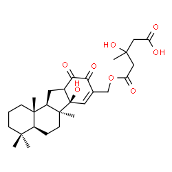 ChemSpider 2D Image | 3-Hydroxy-5-{[(4aS,6aS,6bR,11aR,11bS)-6b-hydroxy-4,4,6a,11b-tetramethyl-9,10-dioxo-2,3,4,4a,5,6,6a,6b,9,10,10a,11,11a,11b-tetradecahydro-1H-benzo[a]fluoren-8-yl]methoxy}-3-methyl-5-oxopentanoic acid | C28H40O8
