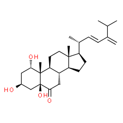 ChemSpider 2D Image | (1alpha,3beta,5beta,22E)-1,3,5-Trihydroxyergosta-22,24(28)-dien-6-one | C28H44O4